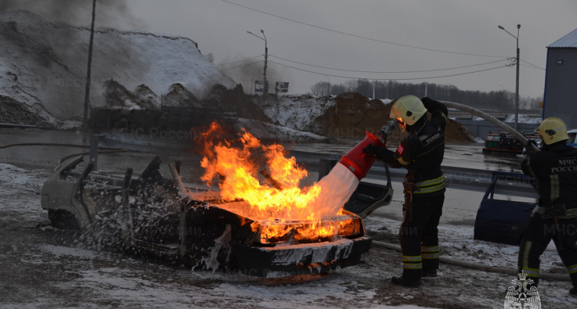 Учения МЧС на трассе М-12 под Муромом