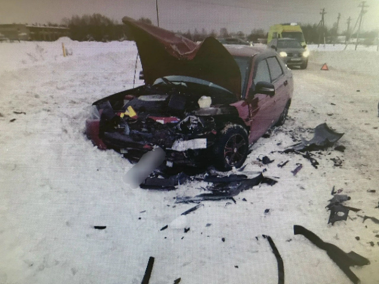 Место массового ДТП в Александровке на улице Песчаной