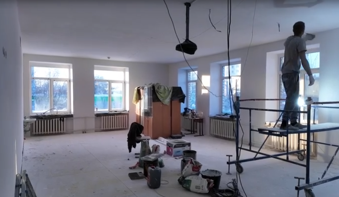 Ремонтные работы в школе №15 города Муром