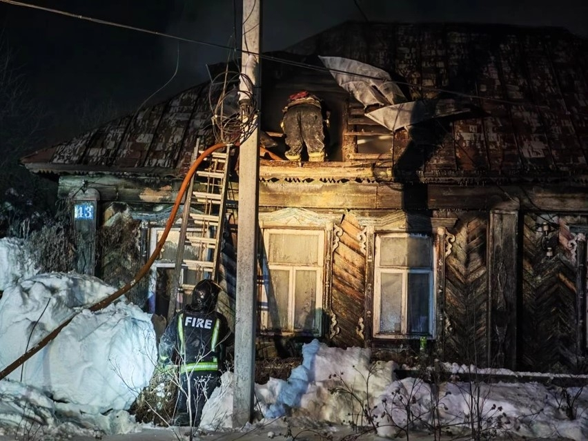 Пожар в частном доме в деревне Орлово