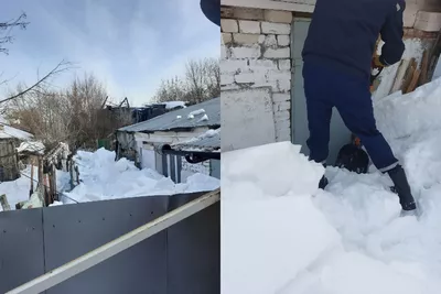 Последствия пожара в Муроме, повреждённые гаражи